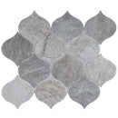 Ecoglassify Stone Gray 11.82 in. x 10.08 in. Arabesque Matte Glass Mosaic Tile