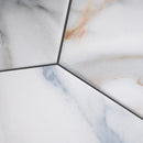 Calacatta 7.9"x9.5" Matte Porcelain Floor and Wall Tile - Gold Blue