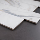 ELEGANCE 3.15"x12.99" Matte Porcelain Floor and Wall Tile - Gold Blue