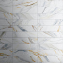 ELEGANCE 3.15"x12.99" Matte Porcelain Floor and Wall Tile - Gold Blue