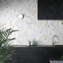 ELEGANCE 3.15"x12.99" Matte Porcelain Floor and Wall Tile - Gold Blue