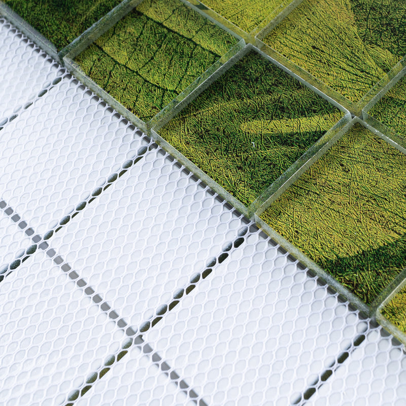 SL-02   Season Series - Spring - Green Wallpaper Glass Mosaic Tile