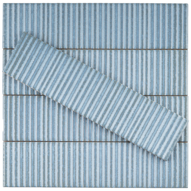 SOLDEU 2.95"x11.81" Polished Ceramic Wall Tile - Aqua Blue