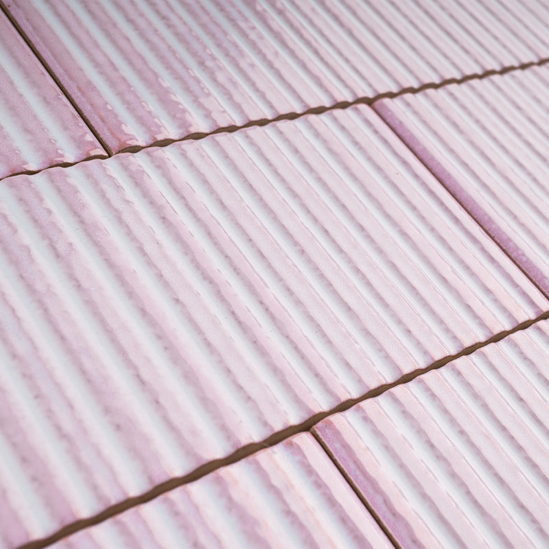 SOLDEU 2.95"x11.81" Polished Ceramic Wall Tile - Pink