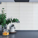 SOLDEU 2.95"x11.81" Polished Ceramic Wall Tile - White