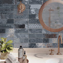 Tempo 2.6"x7.9" Matte Porcelain Floor and Wall Tile - Marine Blue