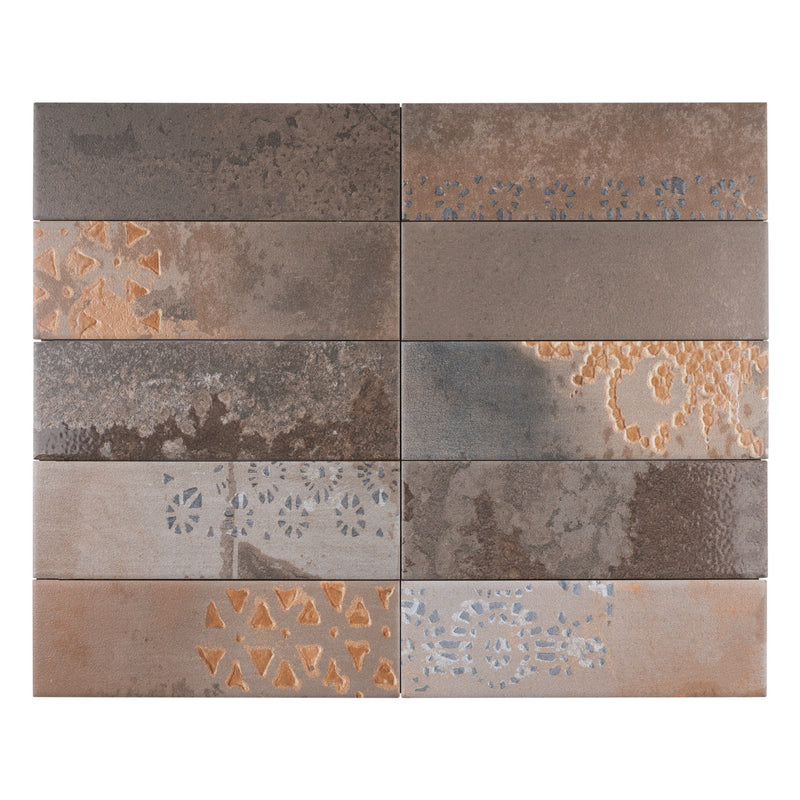 Tempo 2.6"x7.9" Matte Porcelain Floor and Wall Tile - Mud Brown