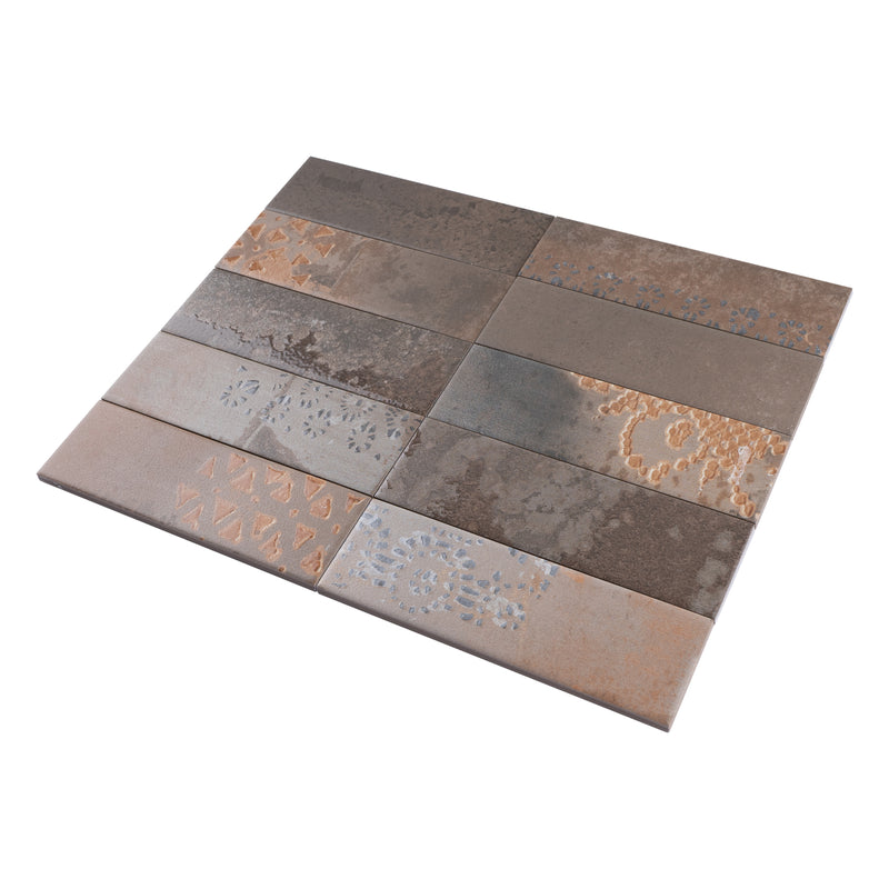Tempo 2.6"x7.9" Matte Porcelain Floor and Wall Tile - Mud Brown