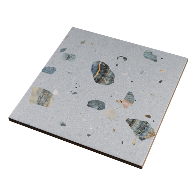 Terrazo 8.03"x8.03" Matte Porcelain Floor and Wall Tile - Azurro Gray