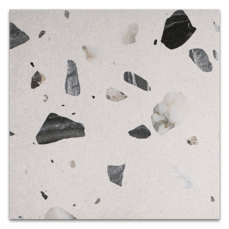 Terrazo 8.03"x8.03" Matte Porcelain Floor and Wall Tile - Bianco White