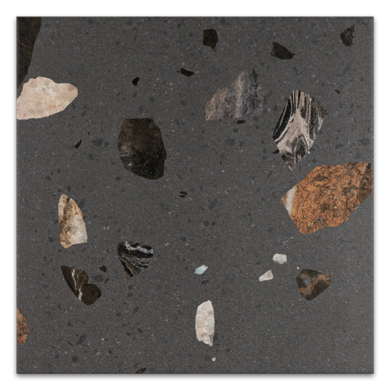 Terrazo 8.03"x8.03" Matte Porcelain Floor and Wall Tile - Cacao Gray