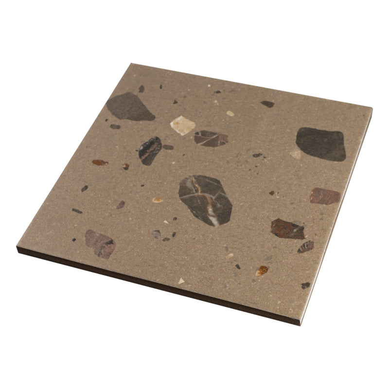 Terrazo 8.03"x8.03" Matte Porcelain Floor and Wall Tile - Caramelo Brown