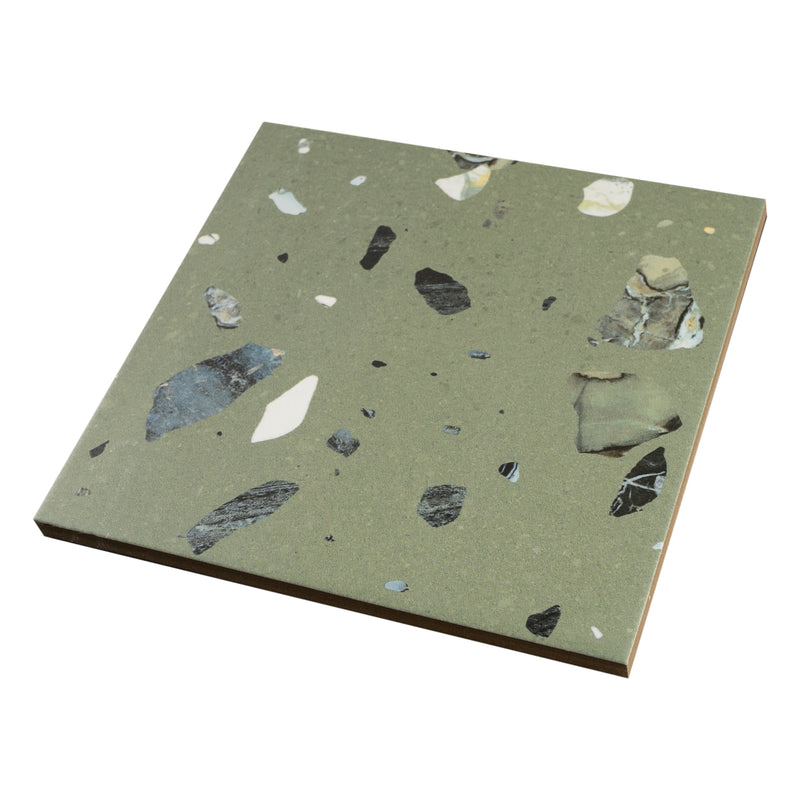 Terrazo 8.03"x8.03" Matte Porcelain Floor and Wall Tile - Menta Green