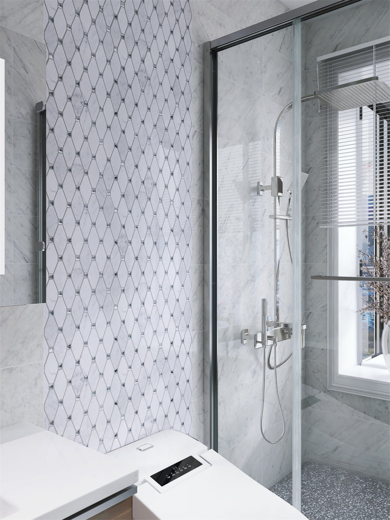 WHCA-07  White Carrara Series - Oversize Mosaic Tile