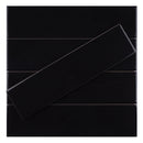ZARATI 2.95"x11.81" Polished Ceramic Wall Tile - Black
