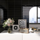ZARATI 2.95"x11.81" Polished Ceramic Wall Tile - Black