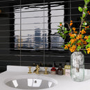 ZARATI 2.95"x11.81" Polished Ceramic Wall Tile - Black