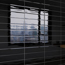 ZARATI 2.95"x11.81" Polished Ceramic Wall Tile - Black