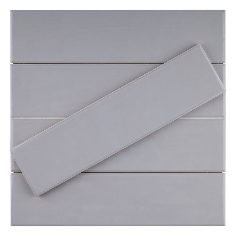 ZARATI 2.95"x11.81" Polished Ceramic Wall Tile - Light Gray