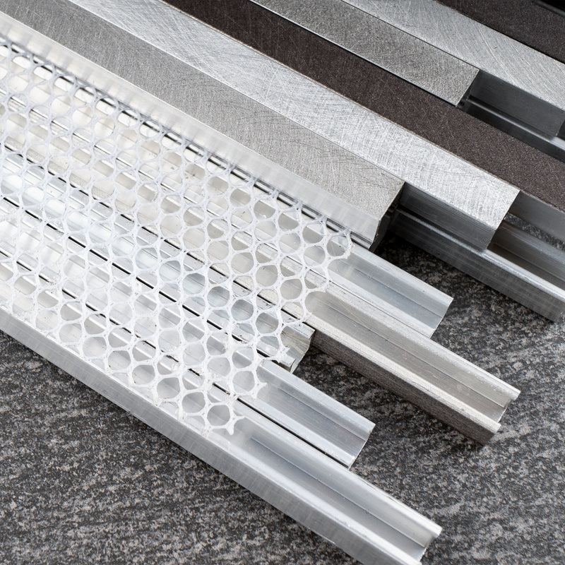 AFD-01 Silver Gray 11.82 in. x 12.21 in. Interlocking Matte Aluminum Mosaic Tile
