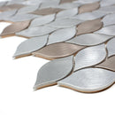 Silvleaf 12.21 in. x 13.39 in. Geometric Matte Aluminum Mosaic Tile