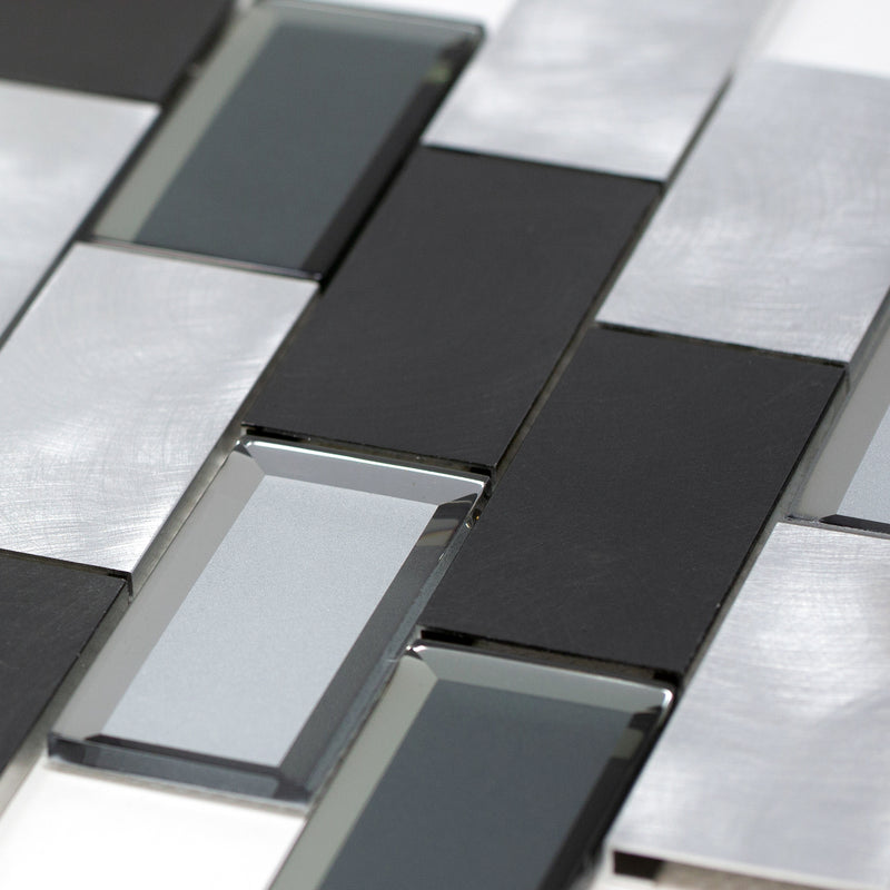 AFM-02   2X4 Subway Tile Brick Grey Metal Mosaic Tile Sheet