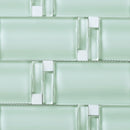 BAM-01  Soft Mint Wave Mosaic Tile
