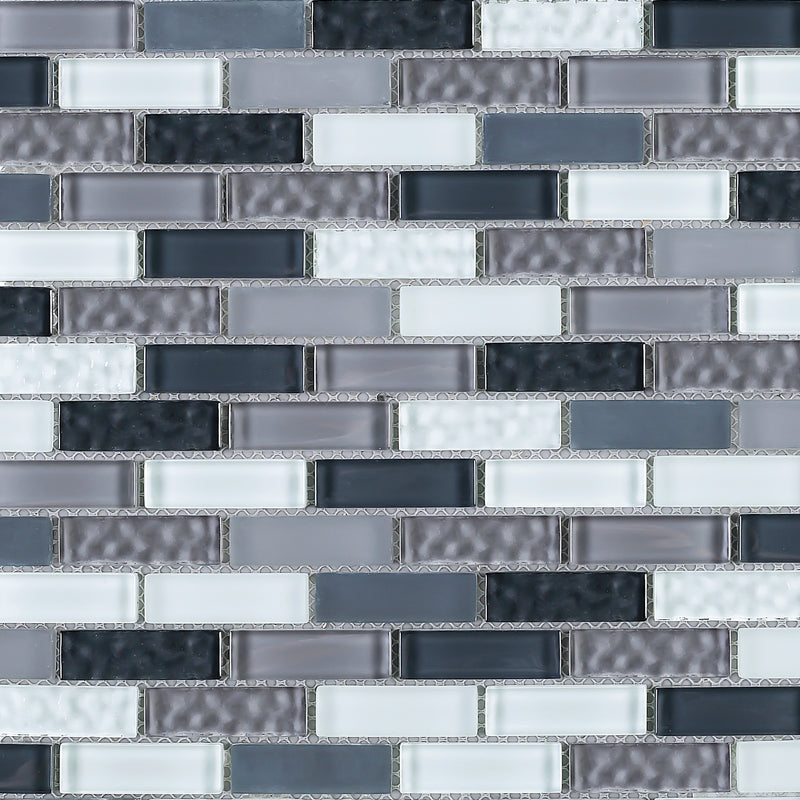 BCD-01  Grey Brick Glass Mosaic Tile