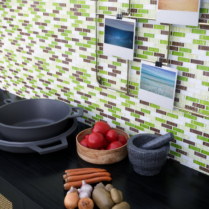 BCD-02  Green Brick Glass Mosaic Tile