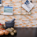 BCD-05  Beige And Orange Brick Glass Mosaic Tile