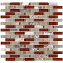 BCD-06  Cherry Mix Grey Brick Glass Mosaic Tile