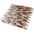 BCD-06  Cherry Mix Grey Brick Glass Mosaic Tile