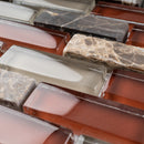 BCD-06  Cherry Mix Grey Brick Glass Mosaic Tile