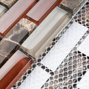 BCD-06  Cherry Mix Grey Brick Glass Mosaic Tile