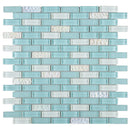 BCD-07  Baby Blue Brick Glass Mosaic Tile