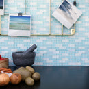 BCD-07  Baby Blue Brick Glass Mosaic Tile