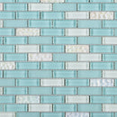 BCD-07  Baby Blue Brick Glass Mosaic Tile