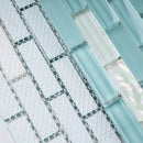 BCD-07  Baby Blue Brick Glass Mosaic Tile