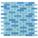 BCD-08  Maldives Blue Brick Glass Mosaic Tile