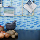 BCD-08  Maldives Blue Brick Glass Mosaic Tile