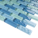 BCD-08  Maldives Blue Brick Glass Mosaic Tile