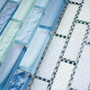 BCD-08  Maldives Blue Brick Glass Mosaic Tile