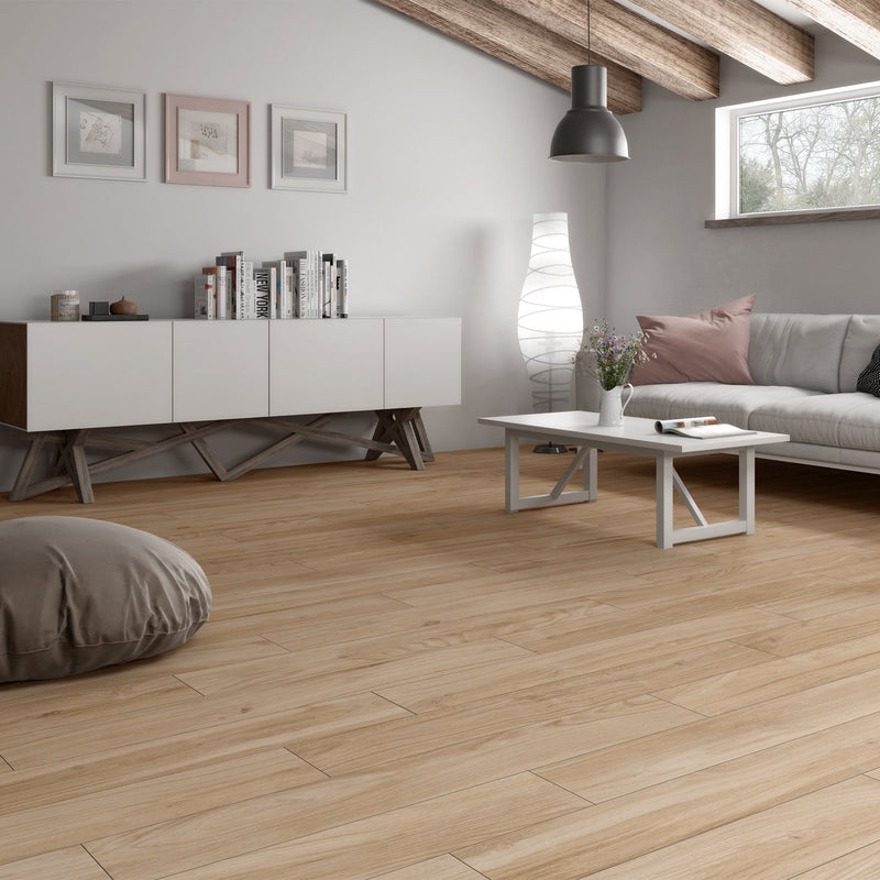BOLZANO  Natural Wood Look Matte Porcelain Tile 8"X48"Wall & Floor