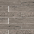 Oversize wood porcelain tile 8x48 in grey tone brown