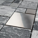 BSS-04  Stainless Steel & Bardiglio Grey Marble Mosaic Tile