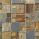 BSS-05  Brown Wood Look Glass And Stone Mosaic Tile