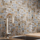 BSS-05  Brown Wood Look Glass And Stone Mosaic Tile