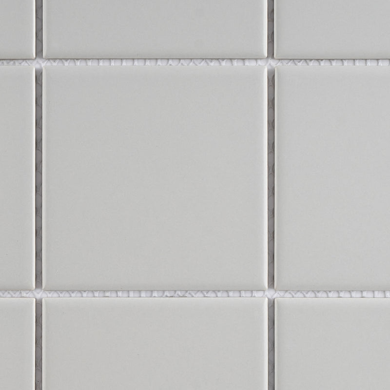 BT-PM12  4X4 Light Grey Porcelain Satin Mosaic Tile