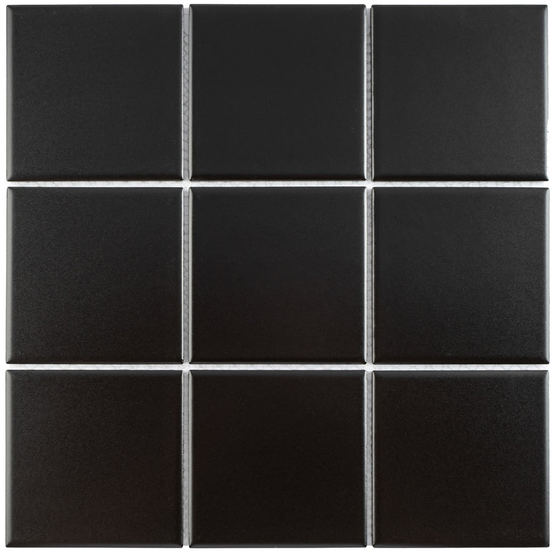 BT-PM14  4X4 Black Porcelain Satin Mosaic Tile