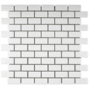 BT-PM15  1 X 2 White Porcelain Satin Mosaic Tile
